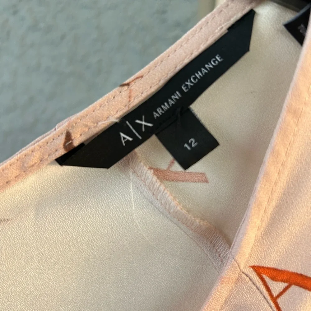 Armani Exchange Logo Deep V Neckline A-line Midi Dress Size 12 - Picture 5 of 6